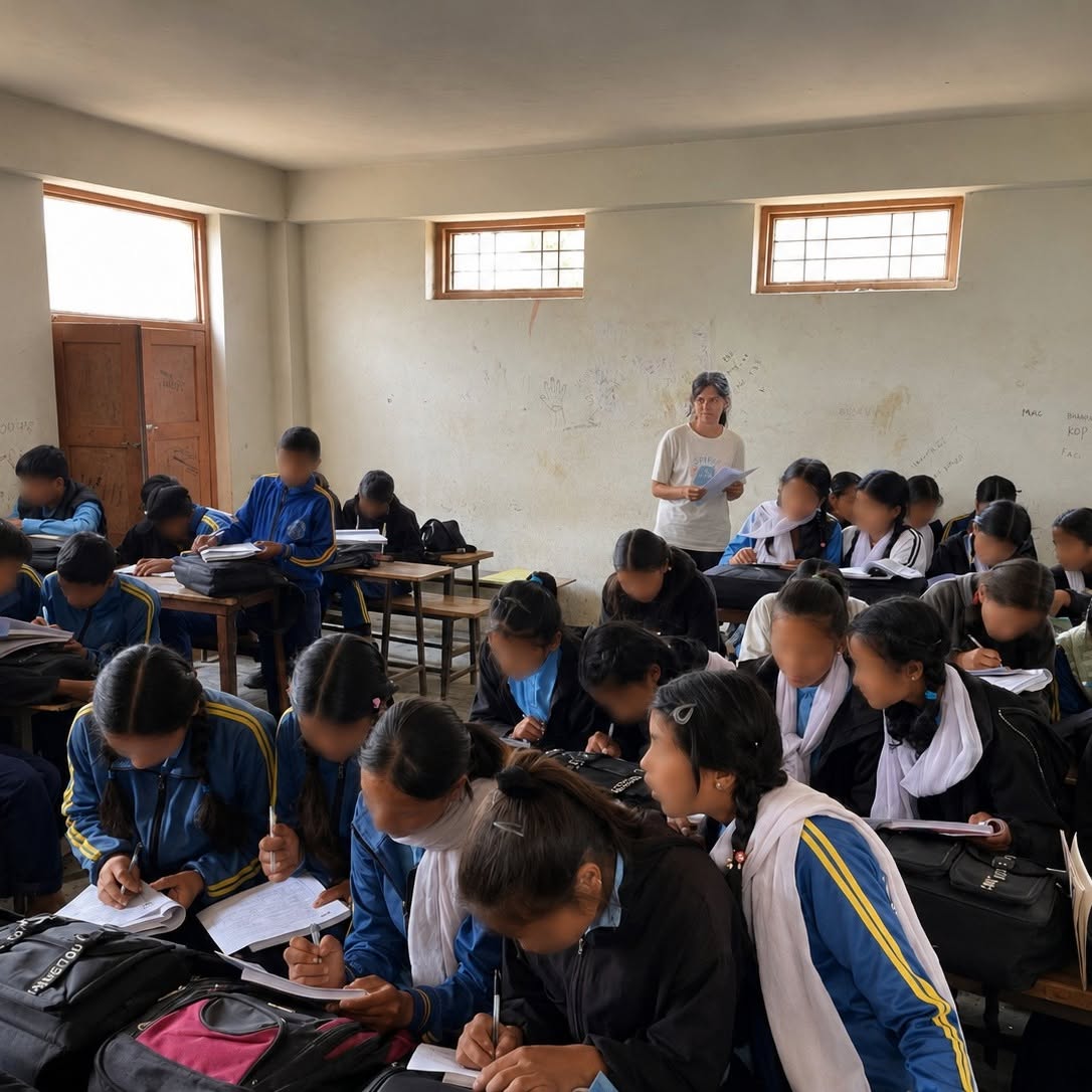 Students in a Bajhang classroom