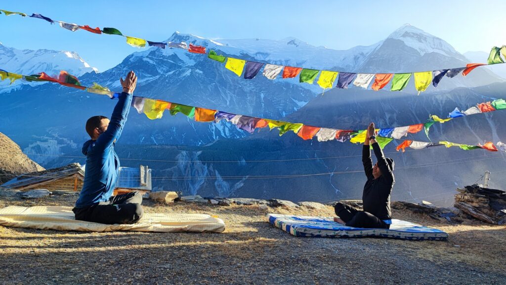 Yoga meditation - Annapurna Luxury Trek