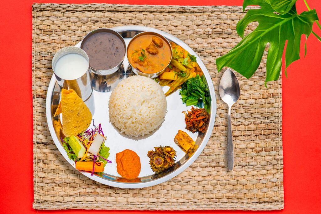 Nepali food trails - Thakali Thali - Nepali Daal Bhaat Tarkari