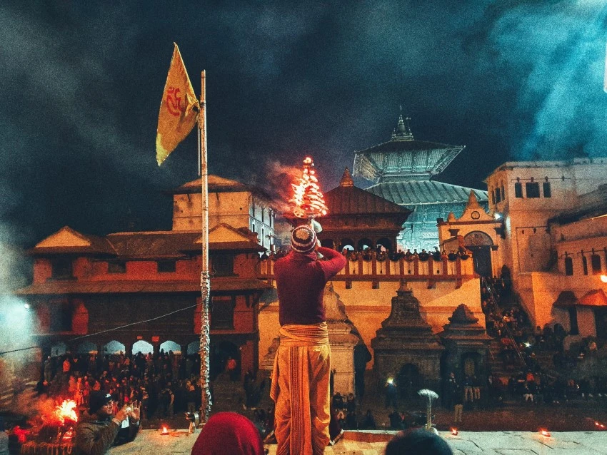 Pashupati Aarati in Nepal
