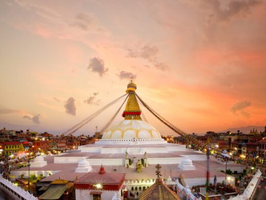 Boudhanath Stupa at sunset