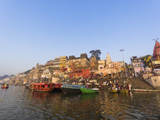 Varanasi ghats from the ganges